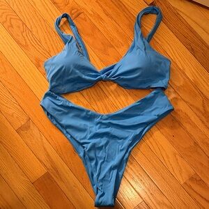 SHEIN Blue Twist-Front Bikini Set